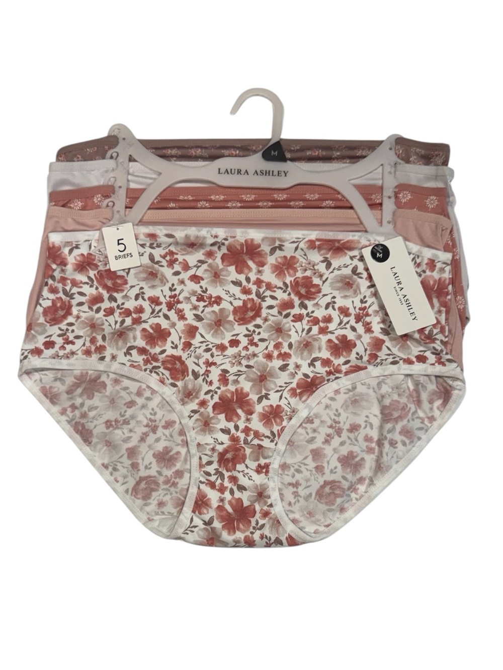 LAURA ASHLEY 5 Pack Panties Briefs Comfy Stretch NWT Medium